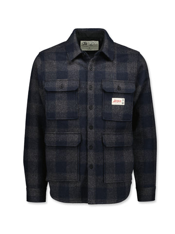 Wool Camp Shacket - Coal Check - By Feldon Shelter & Swanndri